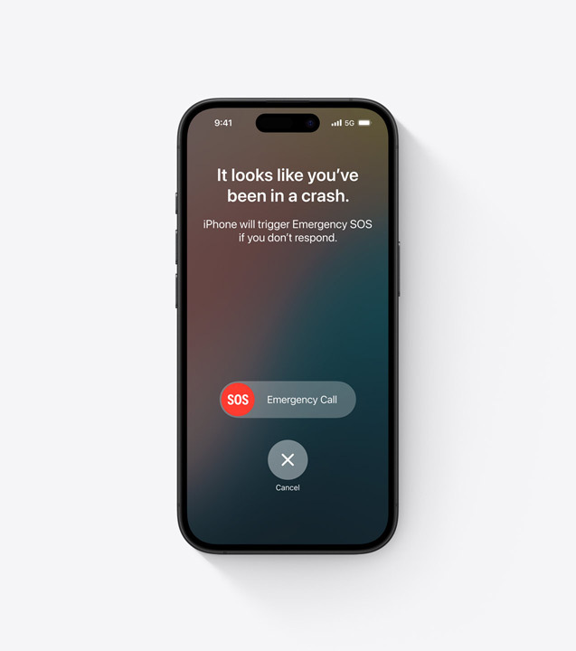 iPhone-skærm viser Nød-SOS i brug