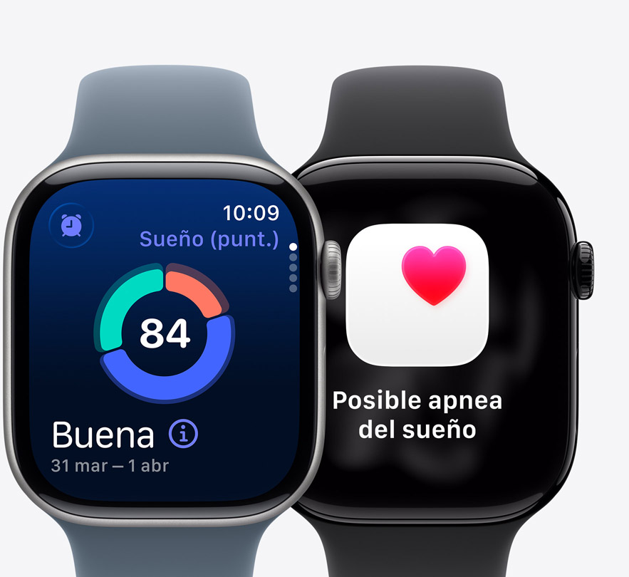 Dispositivos Apple Watch Series 11, Puntuación de Sueño en la pantalla, notificación de posible apnea del sueño