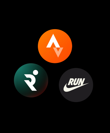 Logos for Strava, Runna, Nike Run Club