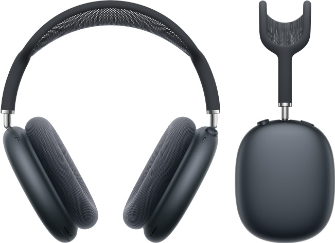 Το AirPods Max Midnight γυρίστηκε από μπροστά και από το πλάι