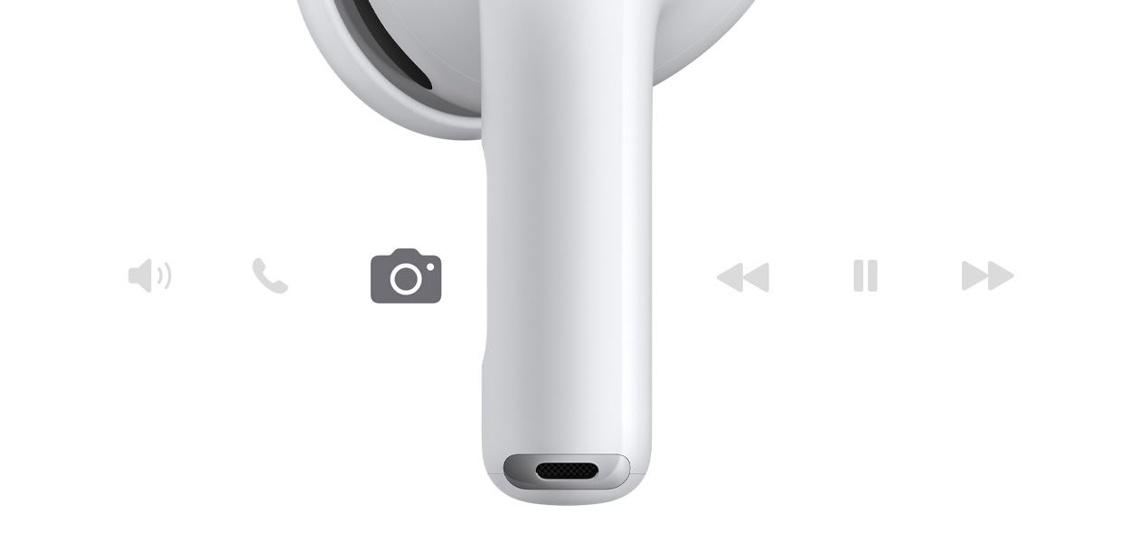 AirPods Pro 3, auricolare wireless, colore bianco, stelo corto
