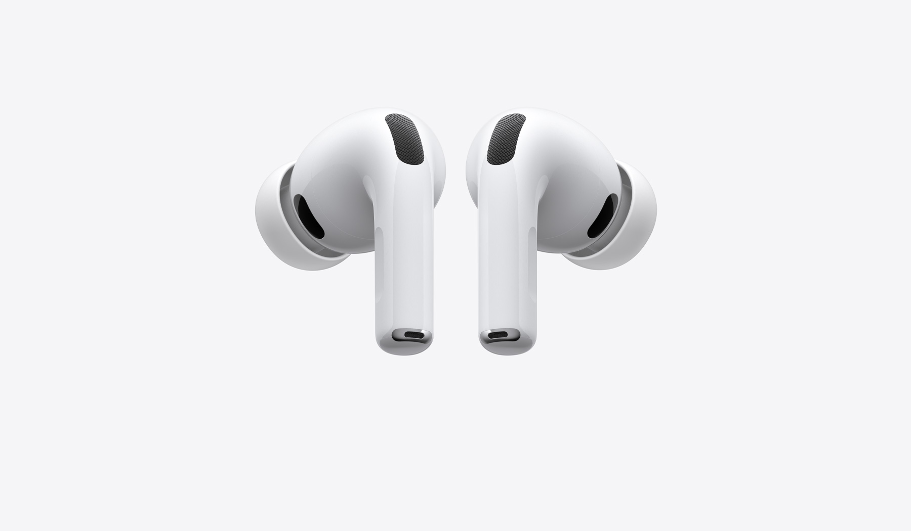 AirPods Pro 3, auricolari wireless sinistro e destro, colore bianco, cuscinetti in silicone