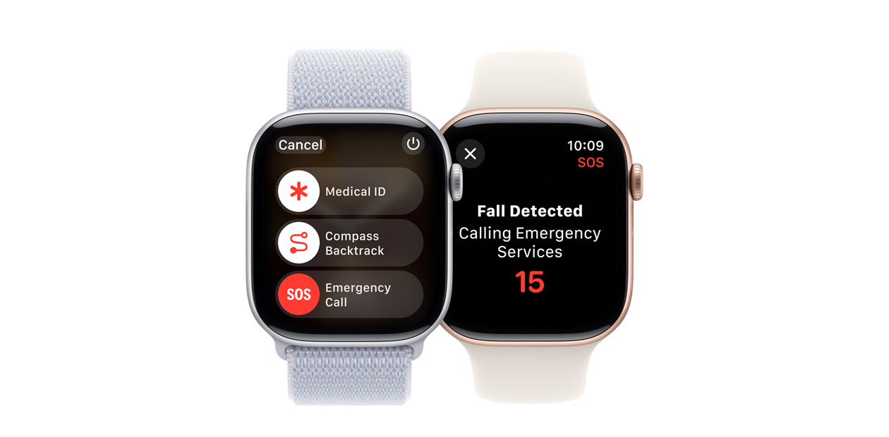 Apple Watch displaying Fall Detection software.