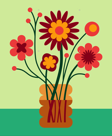 Farbenfrohe Illustration von Blumen, Pixelmator Pro Zeichentools