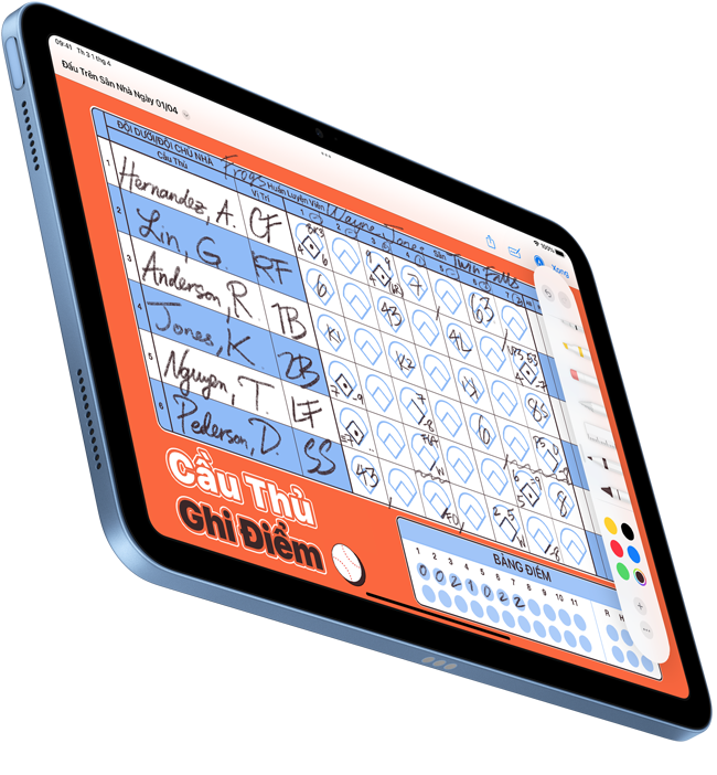 Một tài liệu viết tay được thực hiện trên ứng dụng PDF Markup hiển thị trên một iPad
